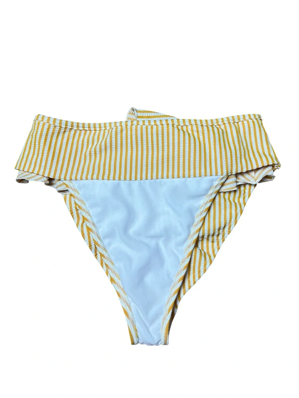 New Montce Canary Stripe Tamarindo Ruffle High-Leg French Cut Bikini Bottom